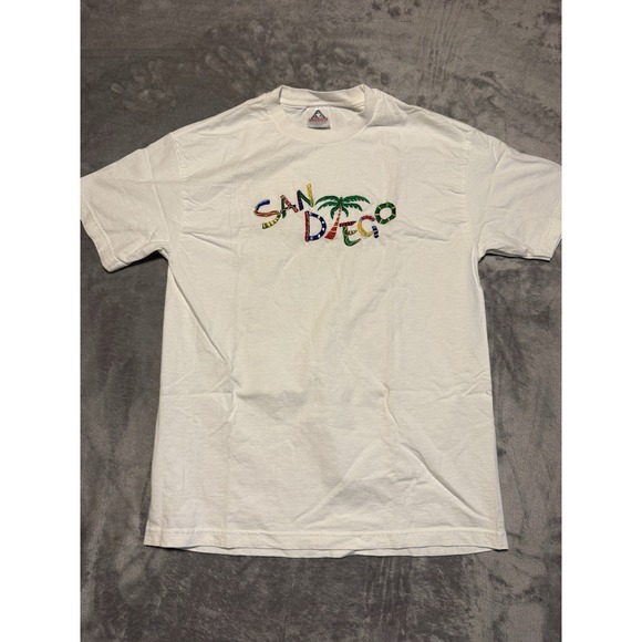Alstyle Apparel & Activewear Other - Alstyle Apparel T-Shirt Men Large White San Diego Embroidered Vintage California